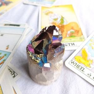 Aura treated Amethyst crystal column